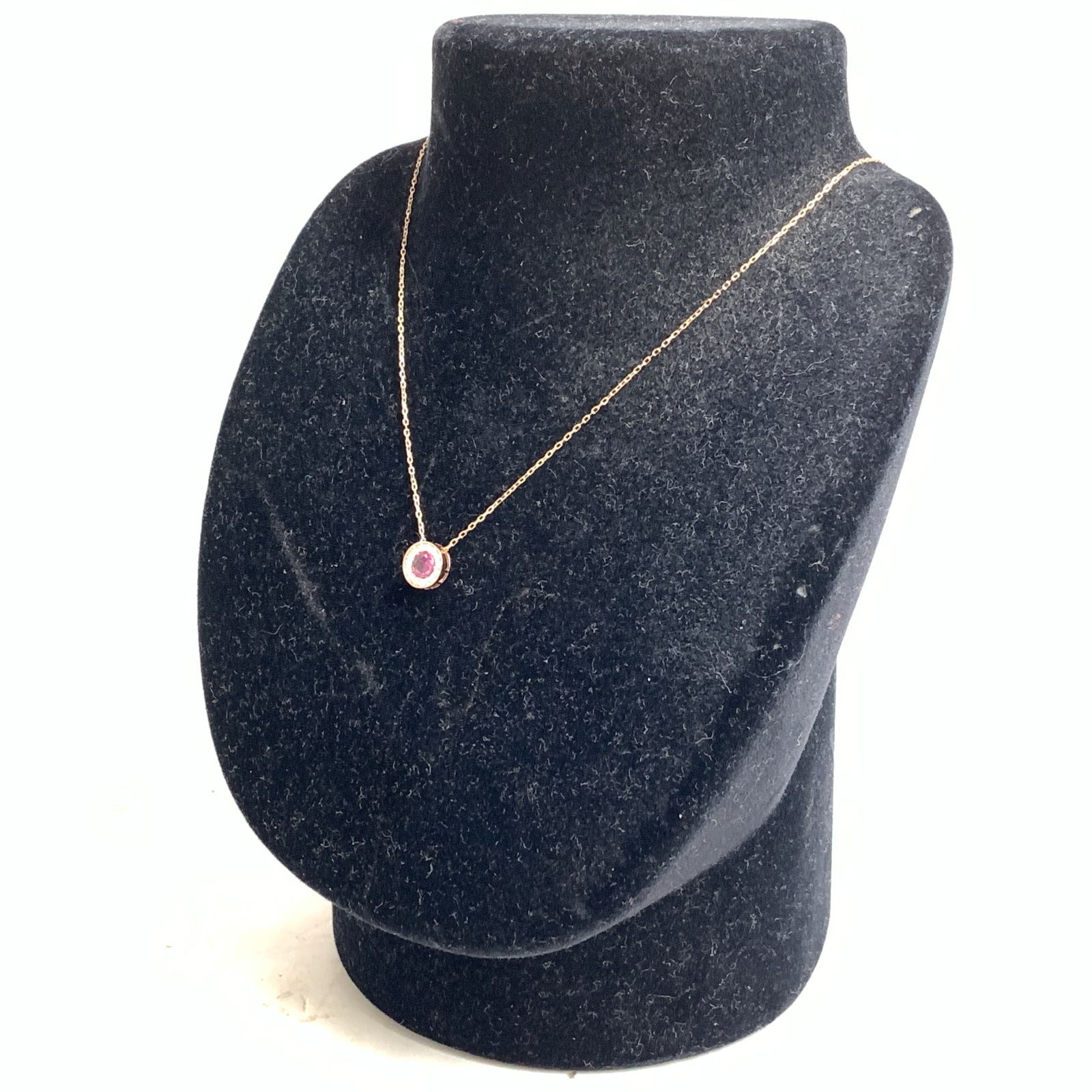 f001 Z1 パパラチアサファイア 0.47ct ダイヤモンド 0.16ct ネックレス 