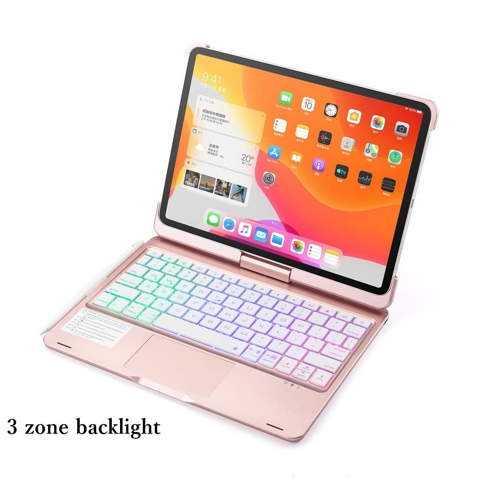 iPadAir 5 iPad Air 4 iPadPro 11 キーボード ケース タッチパット搭載 バックライト 360度回転 Apple Pencil 収納 充電 折り畳み 10.9 インチ 2021 2020 Pro 11インチ