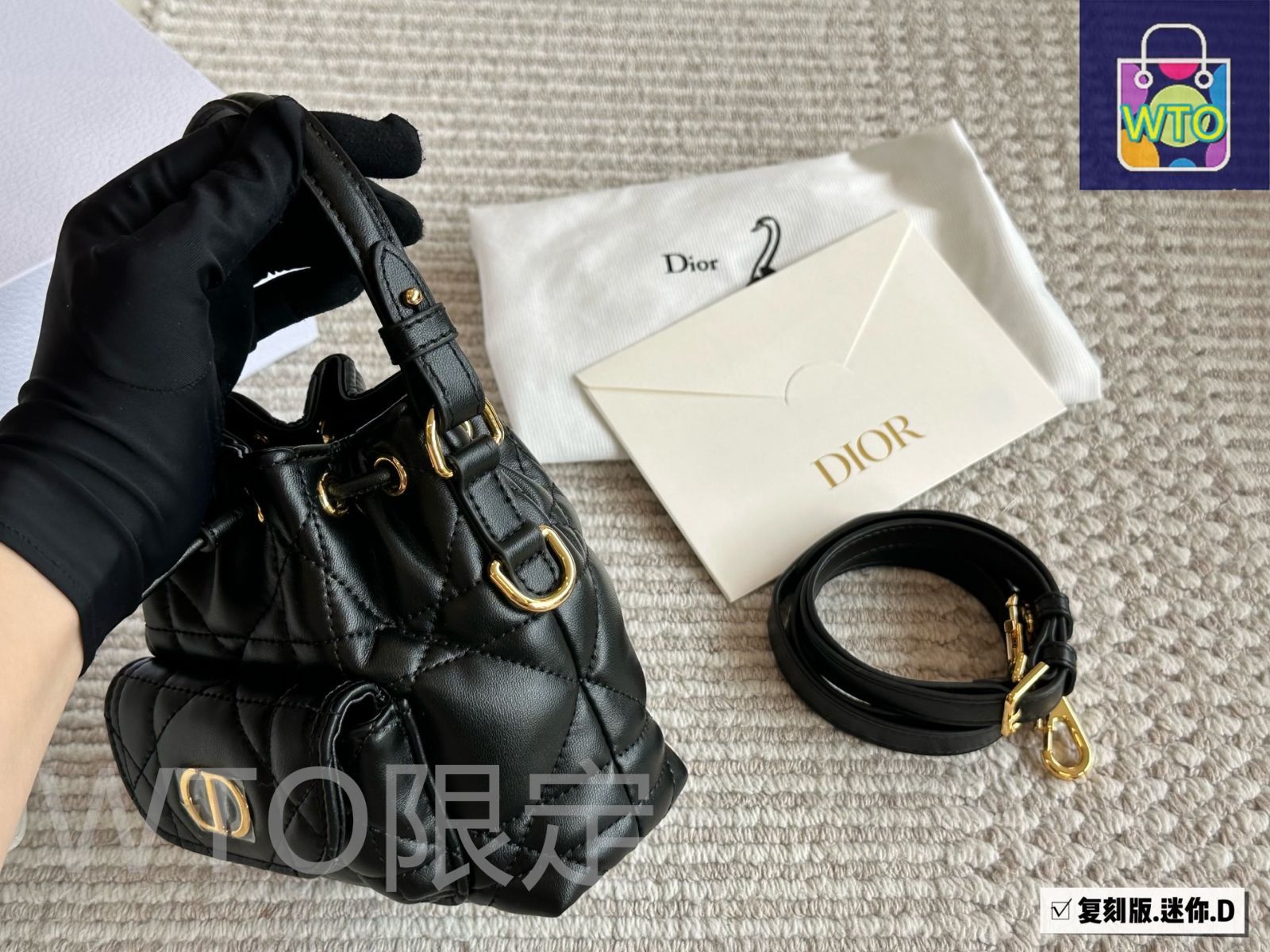 クリスチャンディオール 羊革 手袋 黒 上質美品 未使用品 今日特価】Dior ディオール ディオールカロ 羊皮革を使用し