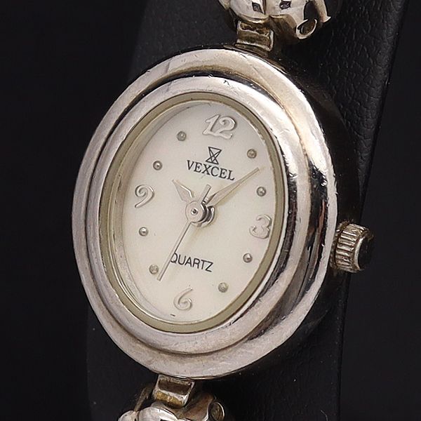 稼働 良品 ヴェクセル QZ RA010 ホワイトシェル文字盤 石付 レディース腕時計 NKG