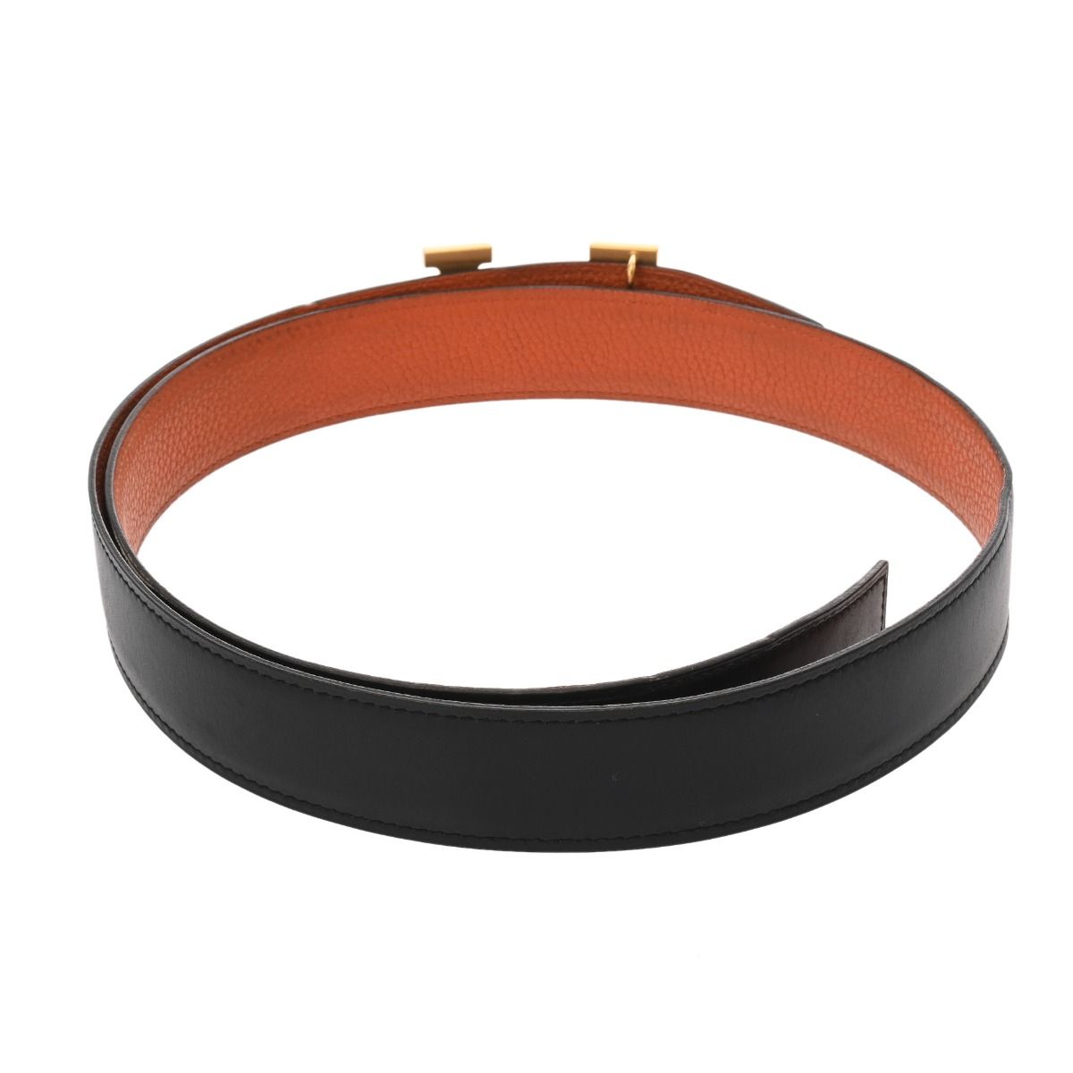 エルメス Hベルト ゴールドバックル サイズ85 リバーシブル ブラック  