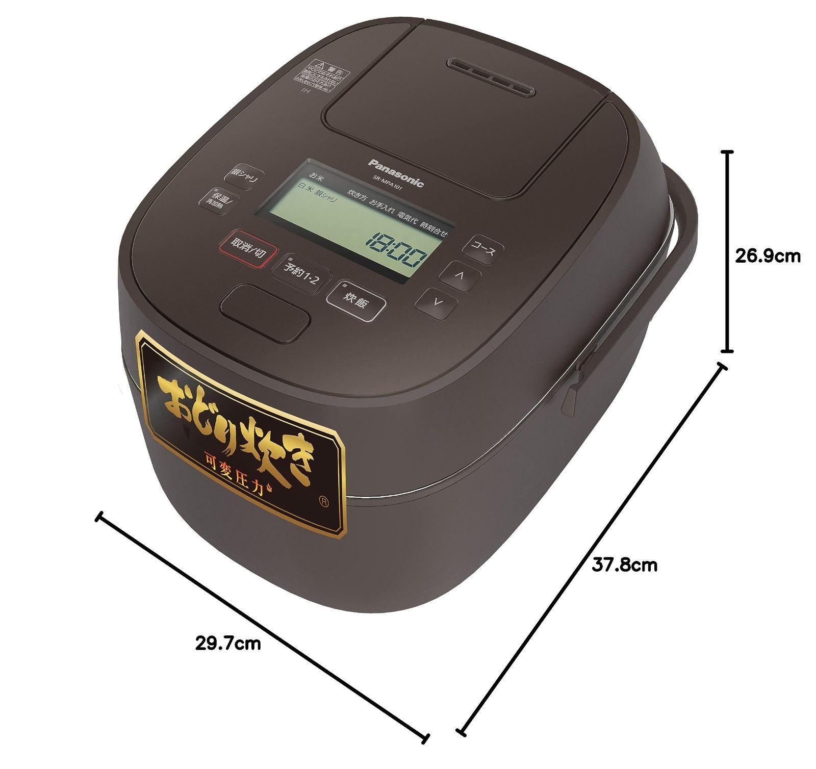 在庫処分】SR-MPA181-T ブラウン 全面発熱5段IH式 可変圧力おどり炊き 1升 炊飯器 パナソニック - メルカリ