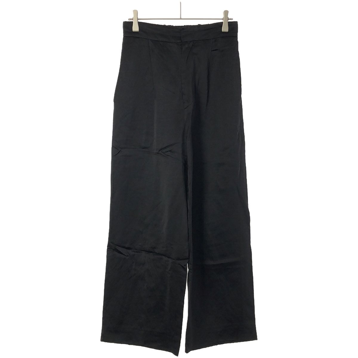 BLAMINK ブラミンク リネンレーヨンサテンワイドパンツ ブラック 36  