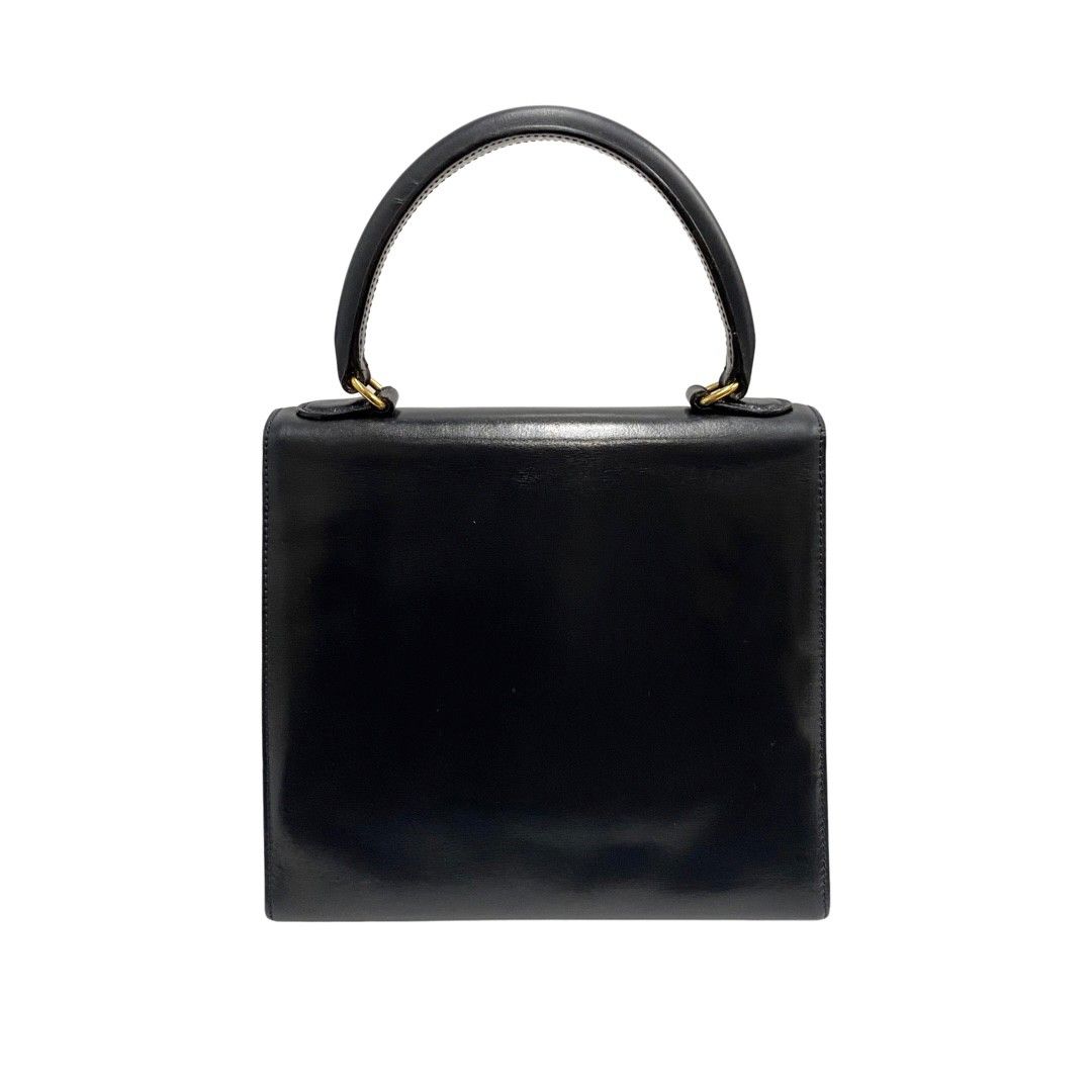 極美品 袋付 CELINE セリーヌ ヴィンテージ ロゴ リング 金具 カーフ