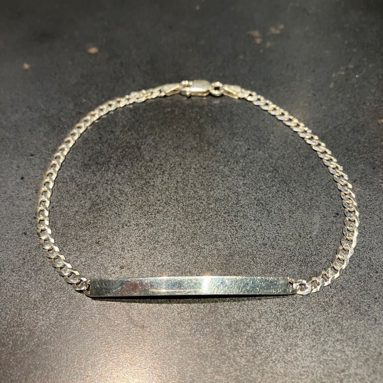 MADE IN ITALY SILVER925 ID BRACELET/シルバー MADE IN ITALY SILVER925 ID PLATE NARROW BRACELET/シルバー