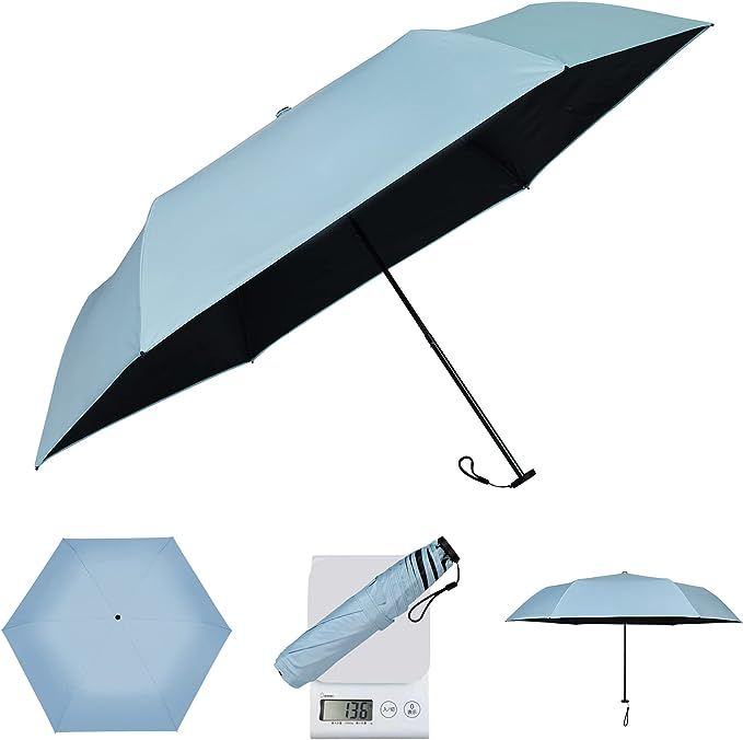 【色: 手動-ホワイト】日傘 折り畳み傘 超軽量136g 晴雨兼用 99.9%以