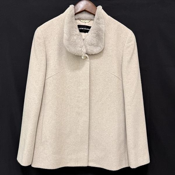 #wnc ラピーヌブランシュ LAPINE BLANCHE コート 11 グレージュ系 ヌートリファー ミンク アンゴラ混 レディース [838341]
