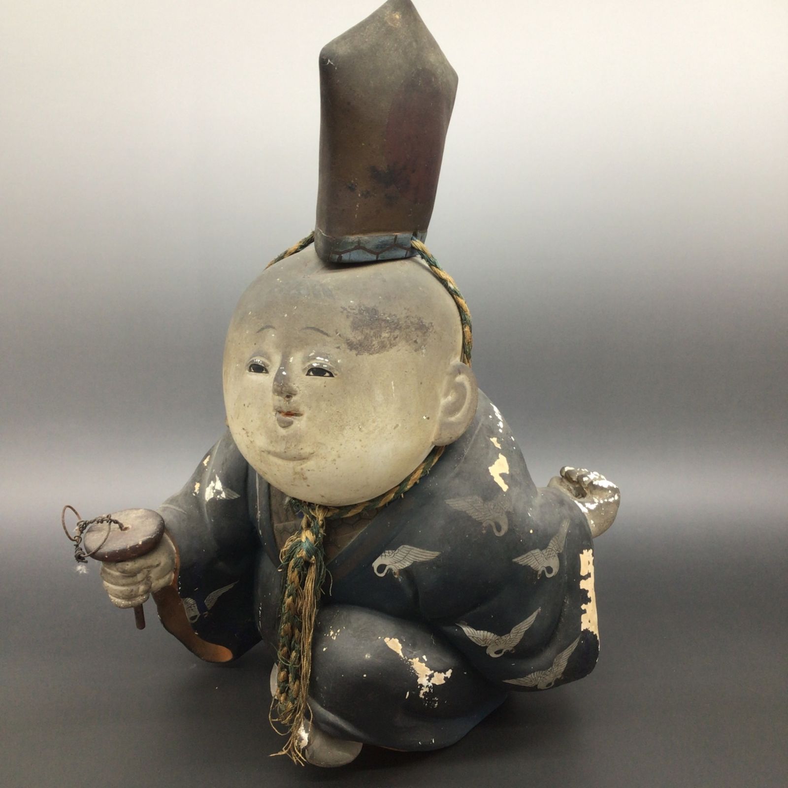 3663 明治以前 旧家蔵出 童子御所人形 高さ 約37ｃｍ 置物 土人形 江戸