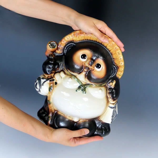 たぬき　置き物　縁起物　狸　信楽焼？ 信楽焼 7号福狸 縁起物 たぬき タヌキ 置物 狸 開運 商売繁盛