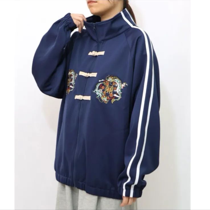 ScoLar Parity スカラー パリティ ジャージ ブルゾン カンフー スカラーパリティー / ウサギと龍刺繍 カンフーボタンジャージ