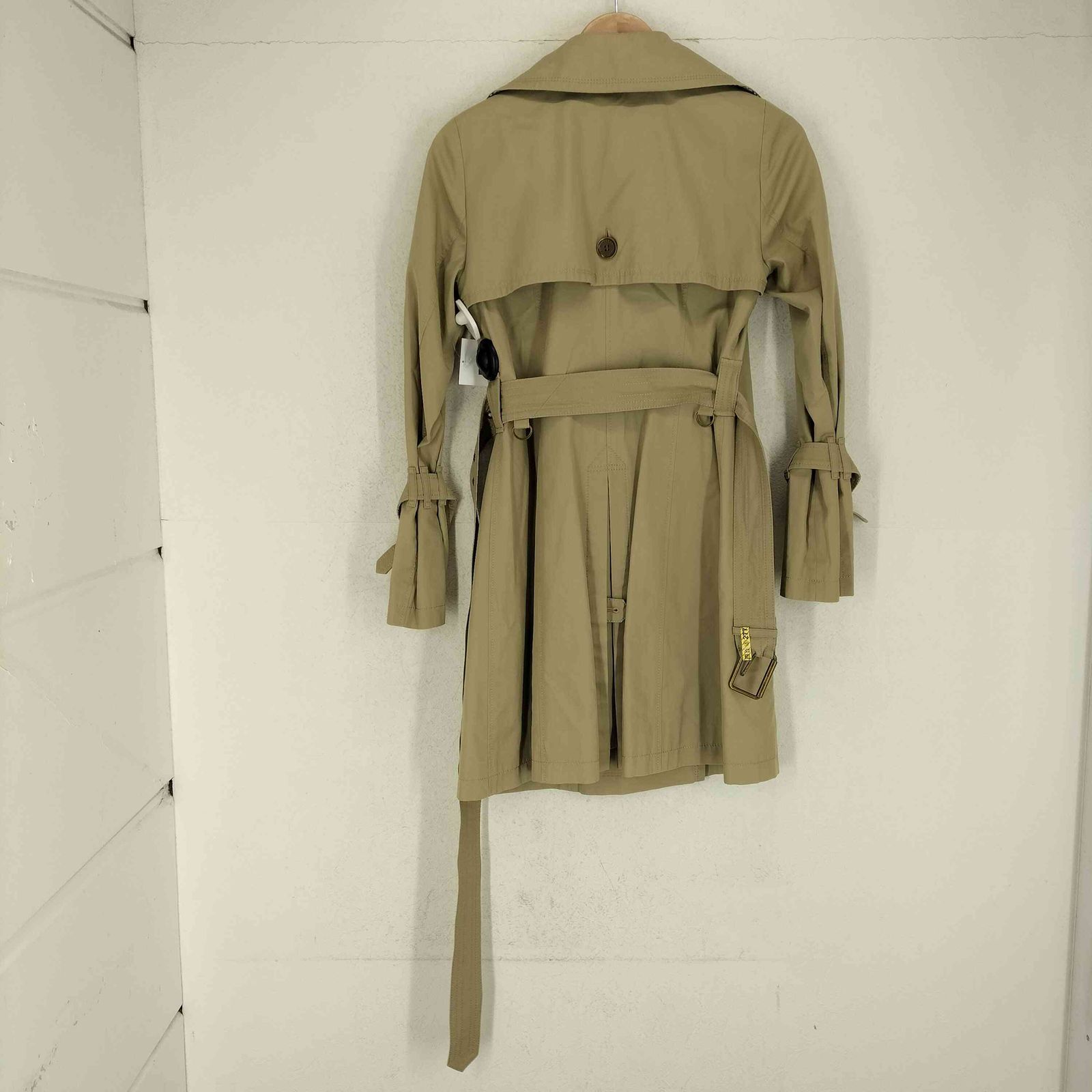 バーバリーブルーレーベル BURBERRY BLUE LABEL 裏地ノバチェック柄 ベルト付き トレンチコート レディース 36