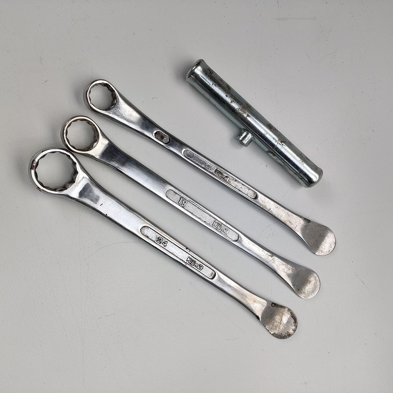 MEIDAI ツールセット 空気入れ、レンチ オレンジ 昭和ビンテージ