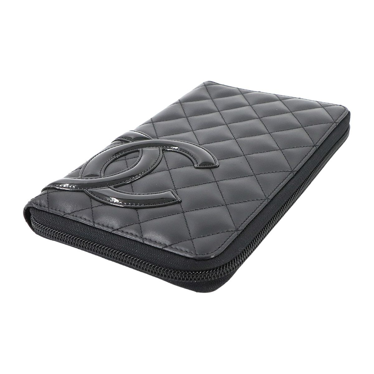 未使用 展示品 シャネル CHANEL カンボンライン ラウンドファスナー 長  