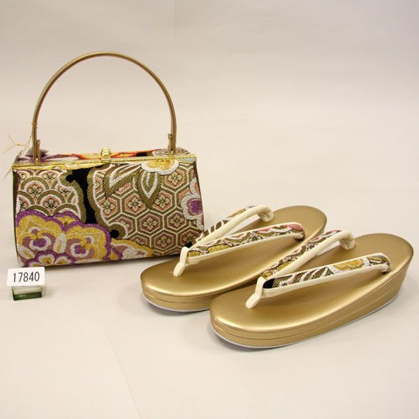 草履バッグセット 正絹帯地 西陣織 Lサイズ 和装着物 NO17840 - メルカリ