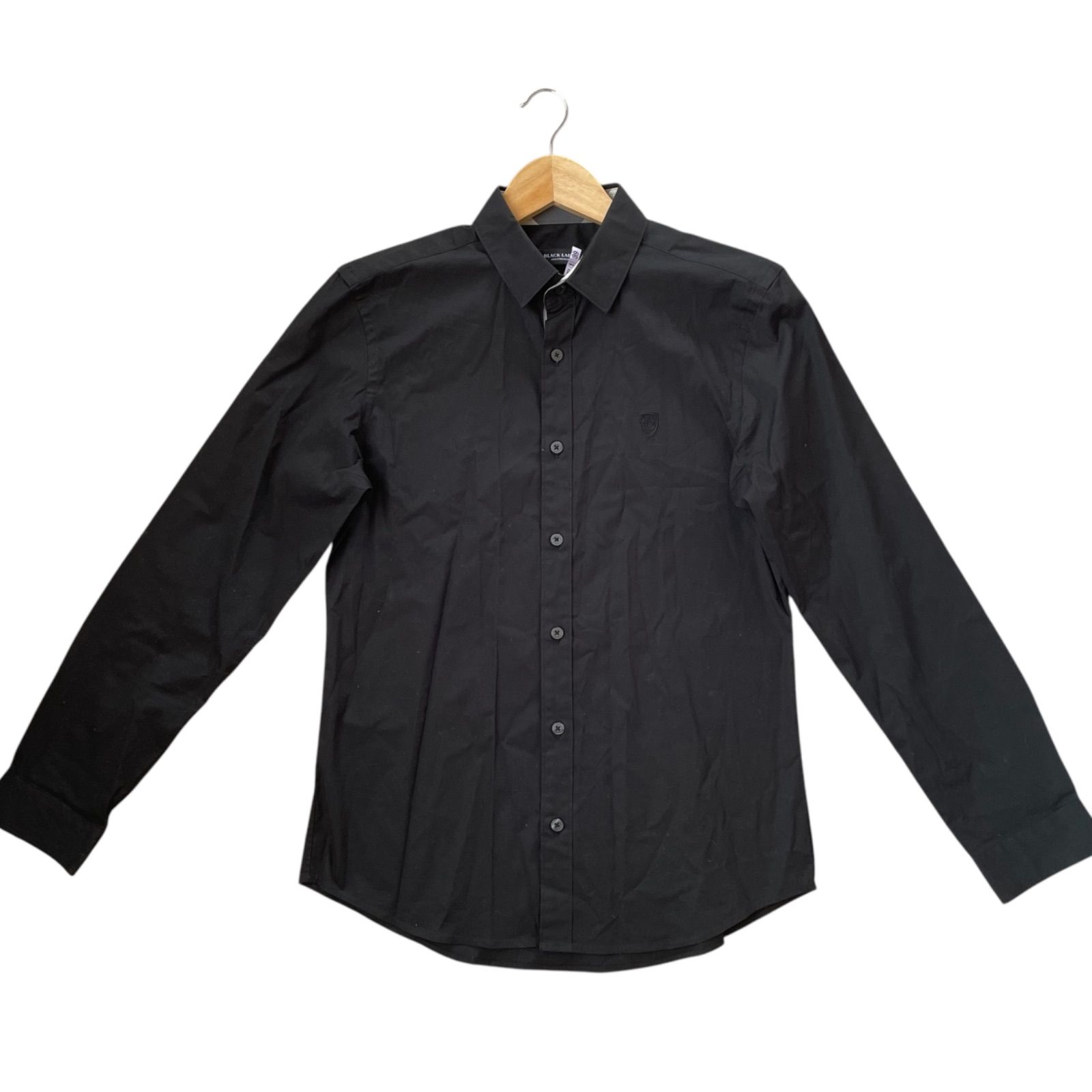 z1224 BLACK LABEL ブラックレーベル クレストブリッジ メンズ Yシャツ フォーマルシャツ ビジネスシャツ 長袖 M ブラック