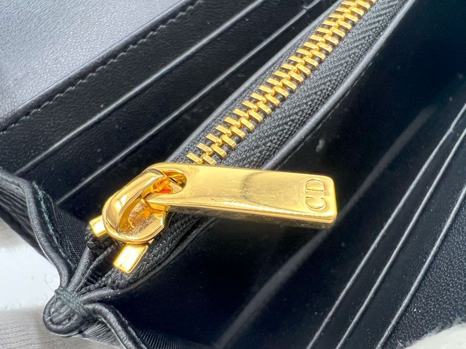 Christian Dior クリスチャン ディオール CARO カロ 長財布 ロングウォレット カナージュ レザー ブラック S5039UWC 美品 Christian Dior（クリスチャン・ディオール） クリスチャン ディオール