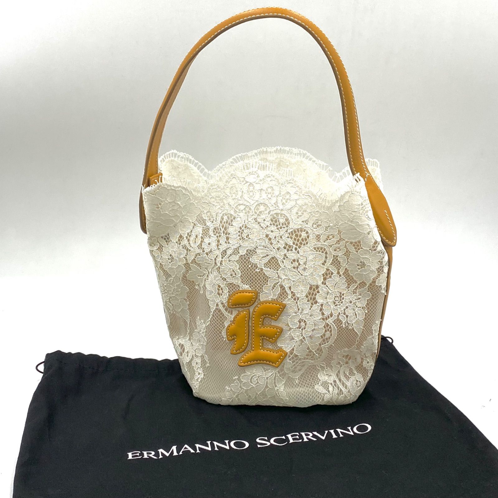 ERMANNO SCERVINO バック 鞄 ホワイト 花 ERMANNO SCERVINO バック 鞄 ホワイト 花 - メルカリ