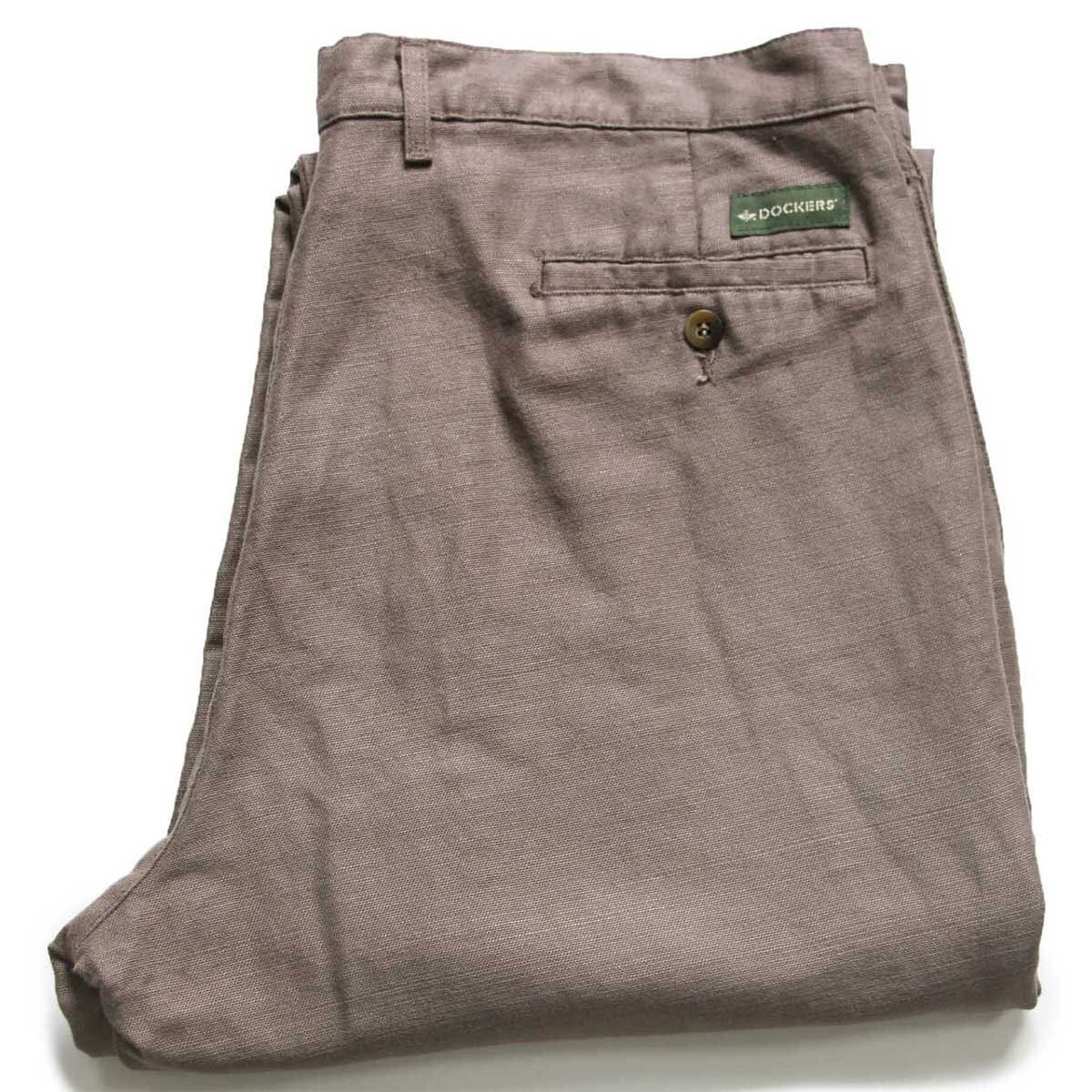 90's DOCKERS ドッカーズ2タックスラックスコットンリネンヴィンテージ
