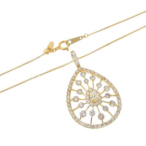 D2.60 ダイヤモンド デザイン ネックレス K18 イエローゴールド YG  