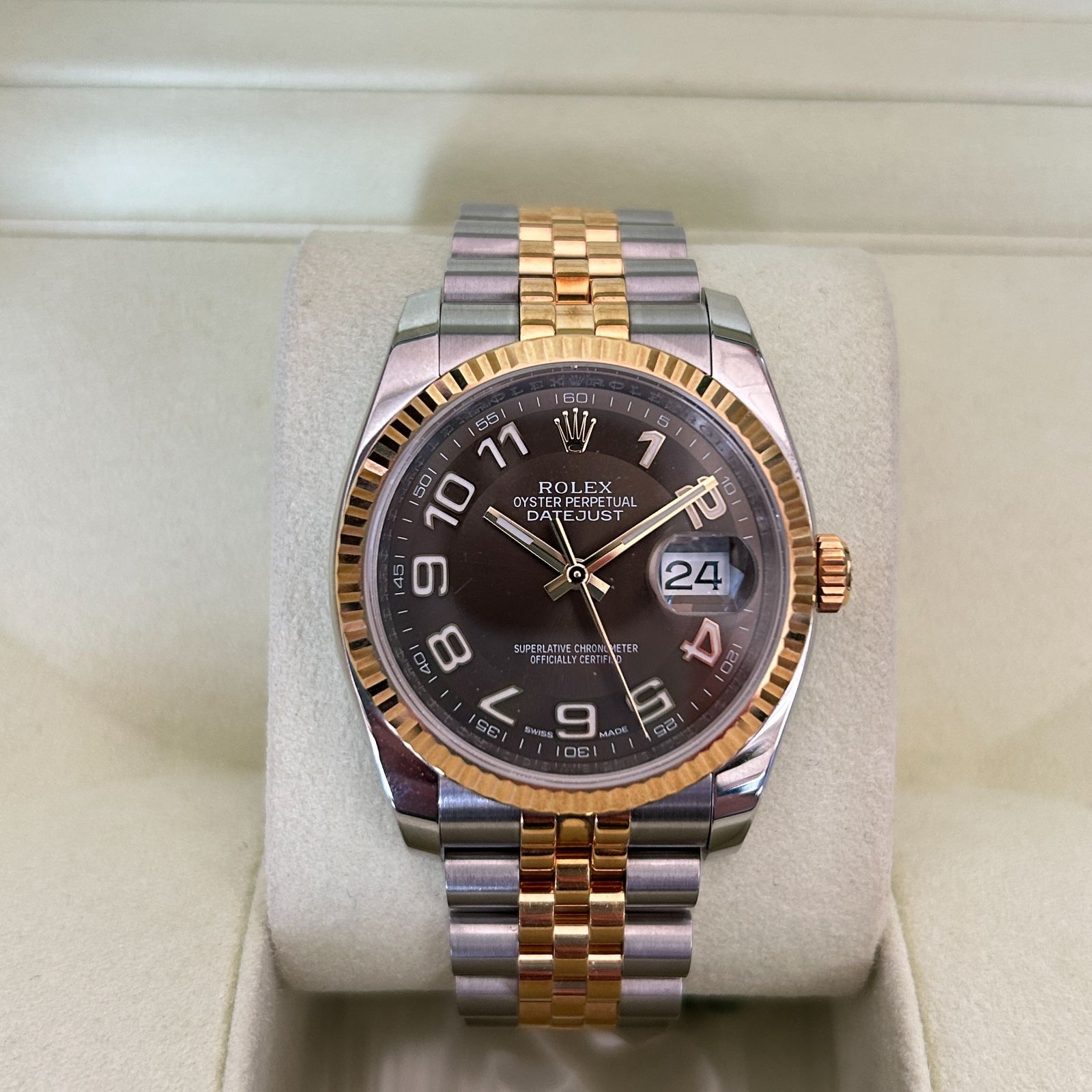 ロレックス デイトジャスト 116233 ブラウンアラビア文字盤 - メルカリ