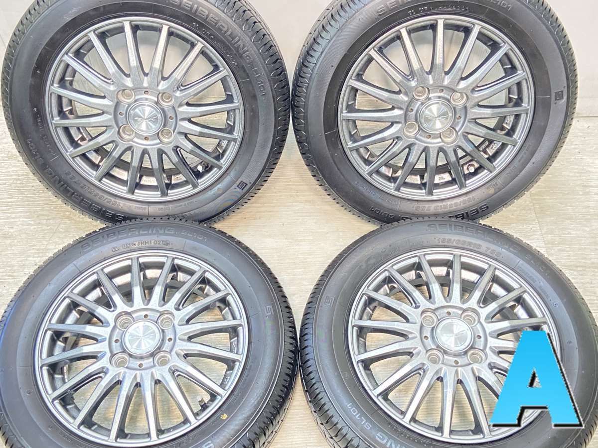155/65R13  n　 SEIBERLING SL101 n　 SEIN RACING n13x4.0 45 100-4穴 n中古タイヤ サマータイヤ ホイールセット 4本セットn s13240904038