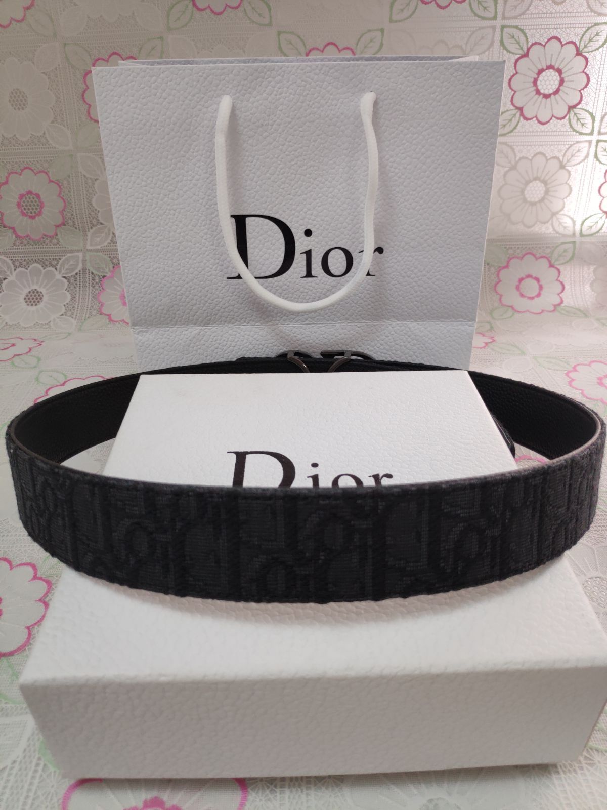 【美品】Dior クリスチャンディオール ベルト シルバー ブラック 超人気✨Dior/クリスチャンディオール ベルト 黒 ベルト