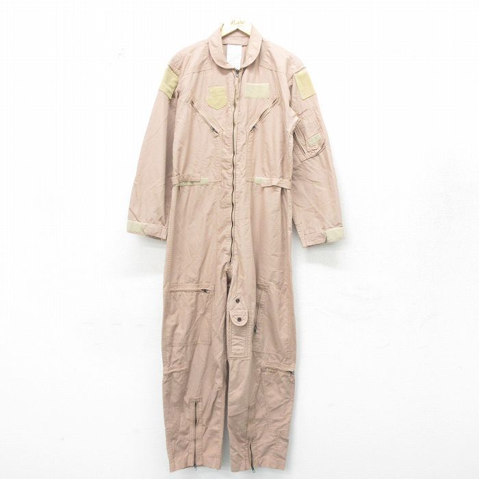 W40/古着 長袖 ミリタリー ツナギ メンズ 00s CWU-27/P 大きいサイズ ベージュ カーキ 24aug23 中古 オールインワン ボトムス