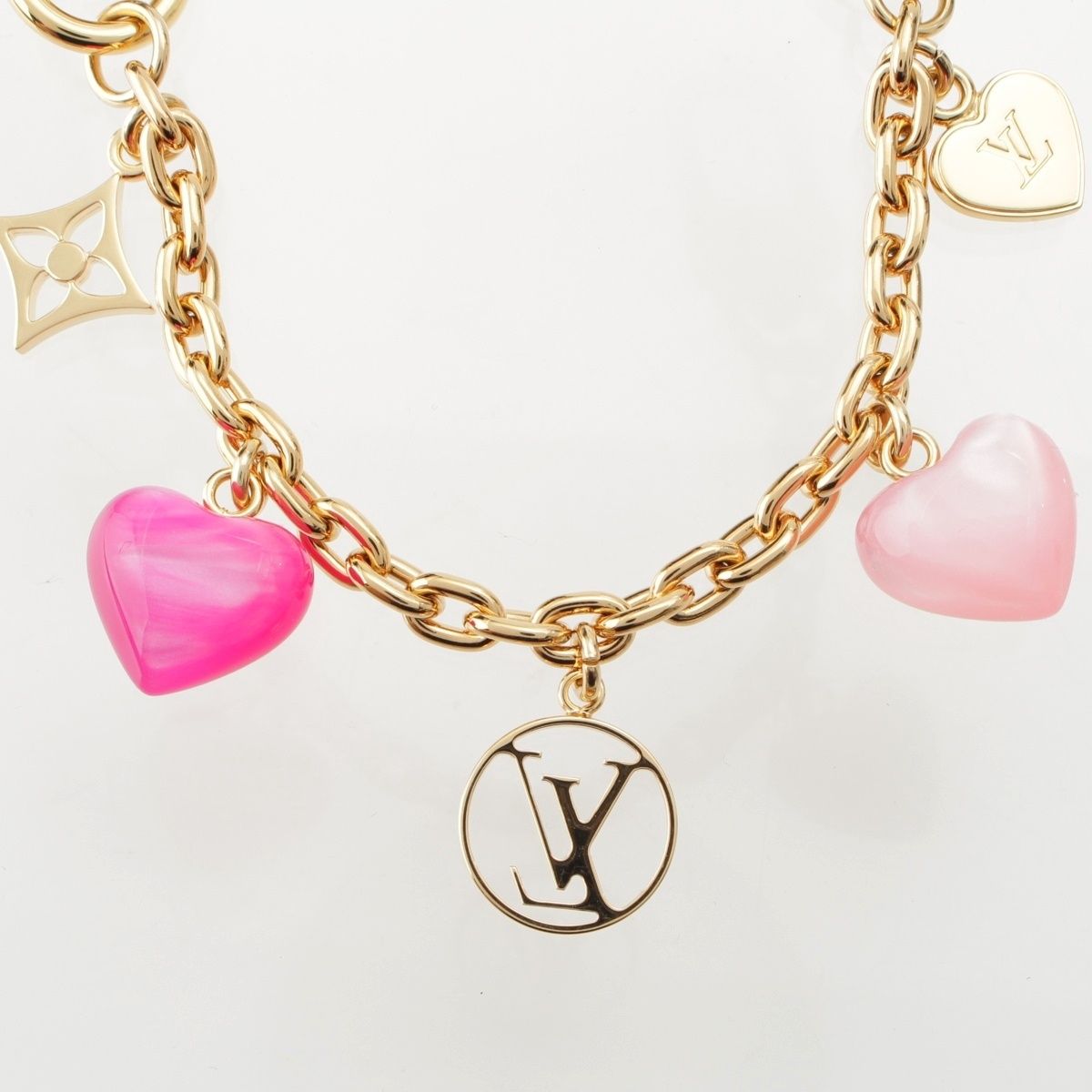 ルイヴィトン ビジューサックチェーン ロゴ ハート フラワー バッグ