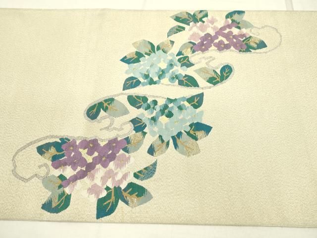 平和屋着物○爪掻き本綴れ 八寸名古屋帯 道長抽象舞花文