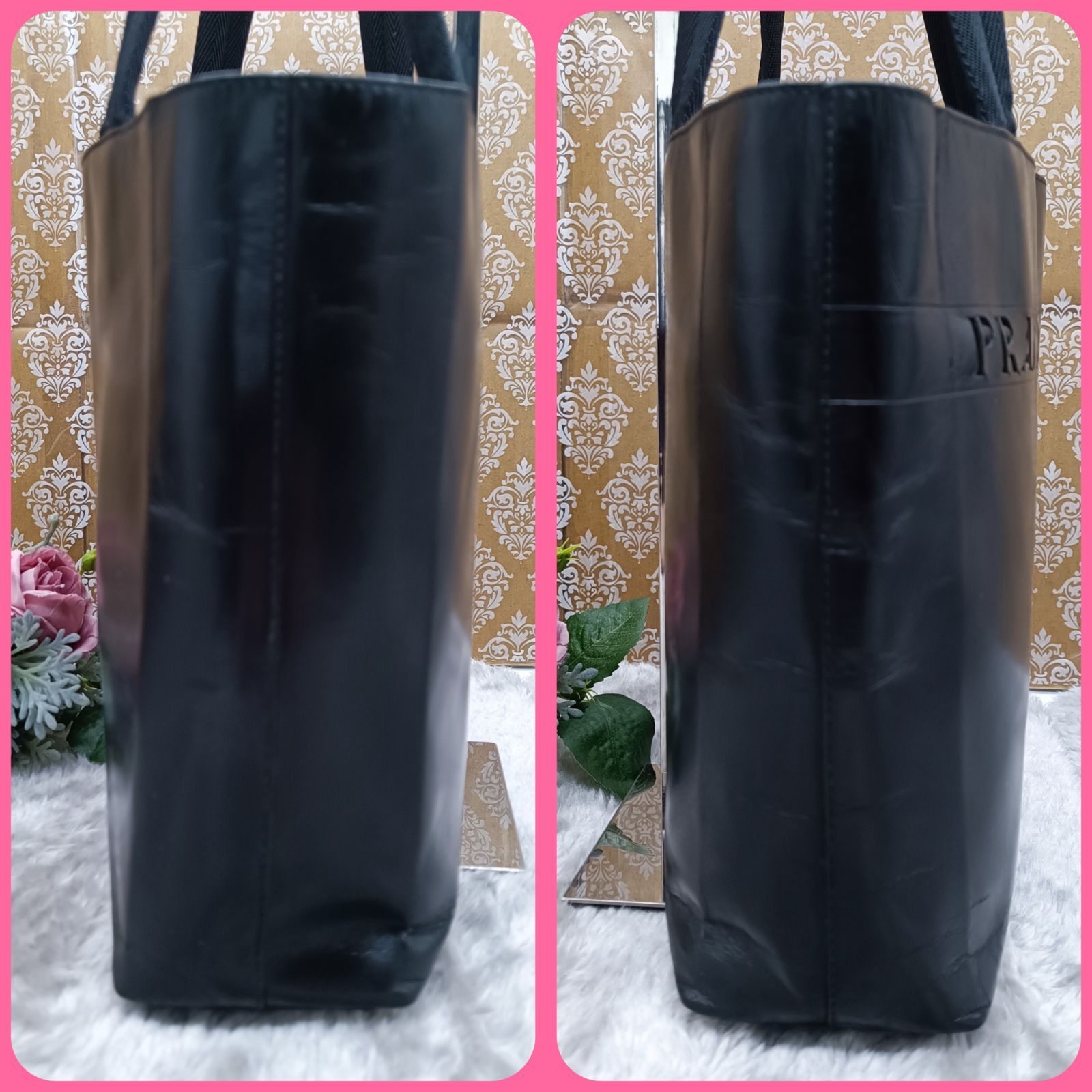 PRADA 》 プラダ トートバッグ 切り抜きロゴ ヴィンテージ