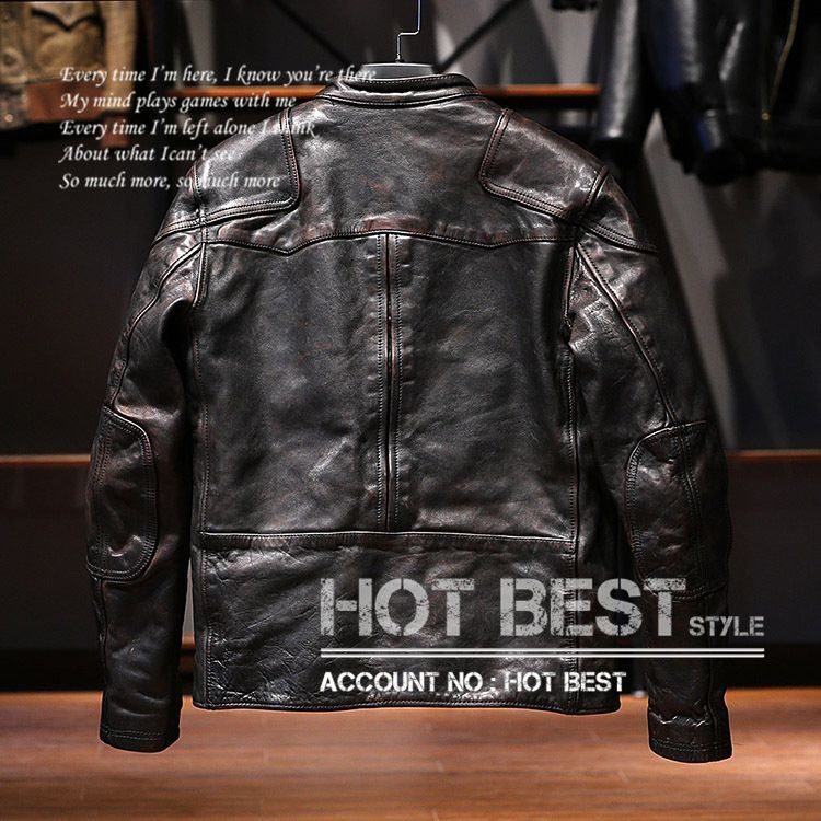 1.3mm 茶芯カウハイド 50's パテッド シングルライダース メンズ 革