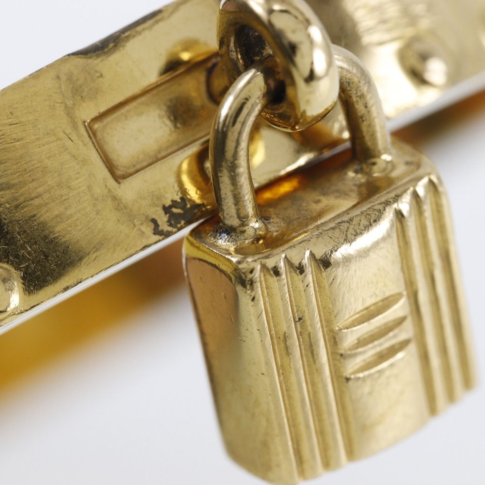 HERMESエルメス ケリーバングル カデナ バングル 金メッキ×リザード 赤 HERMES】エルメス ケリーバングル カデナ 金メッキ×リザード 赤