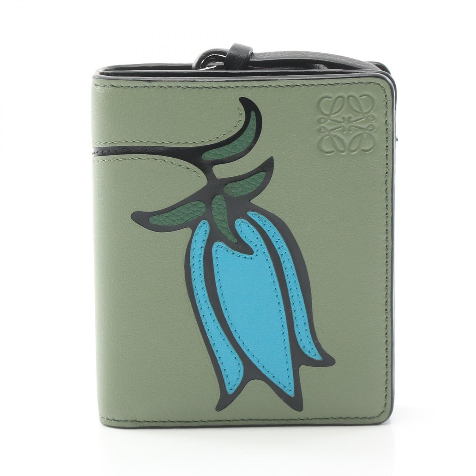 ロエベ LOEWE 二つ折り財布 ハーバリウム S ミントグリーン/ターコイズ