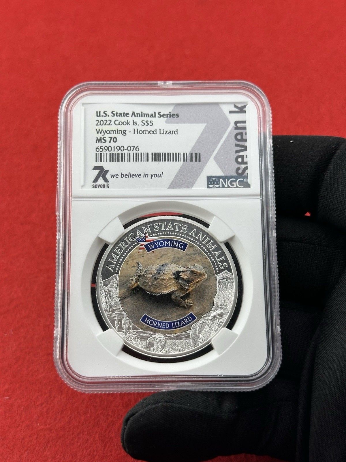 2025 Cook Islands - State Animal Series - Wyoming Hned Lizard - NGC MS70