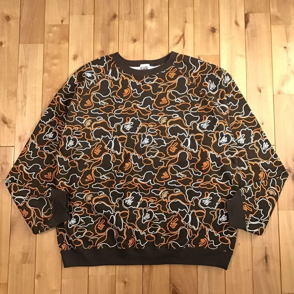 ☆XL☆ Neon camo 長袖 スウェット a bathing ape BAPE sweat shirt