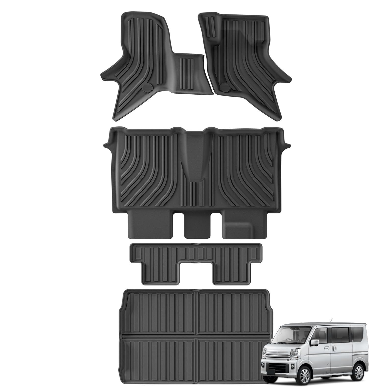 商品 ZUNDUO スズキ エブリィ ワゴン DA17W 3Dフロアマット-ラゲッジマット 立体カーマット SUZUKI EVERY WAGON 2015年2月-現行 フロアマット 背もたれカバー トランクマット 荷室マット 取付簡単 防水 滑り止