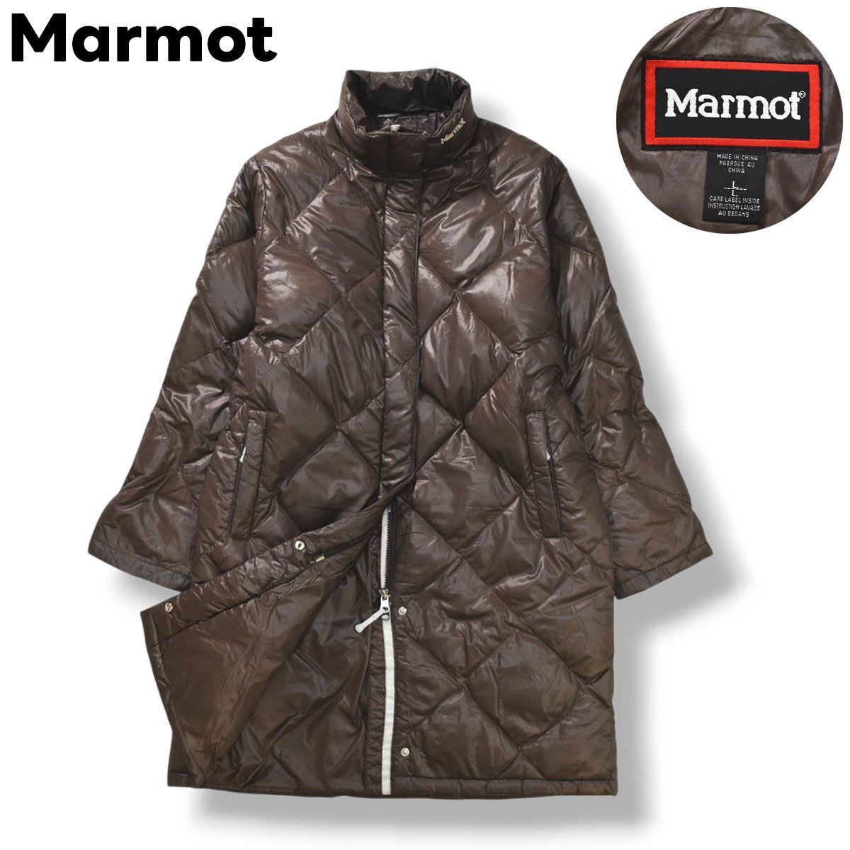 デサント製】 マーモット Marmot キルティング ダウン コート 膝丈 