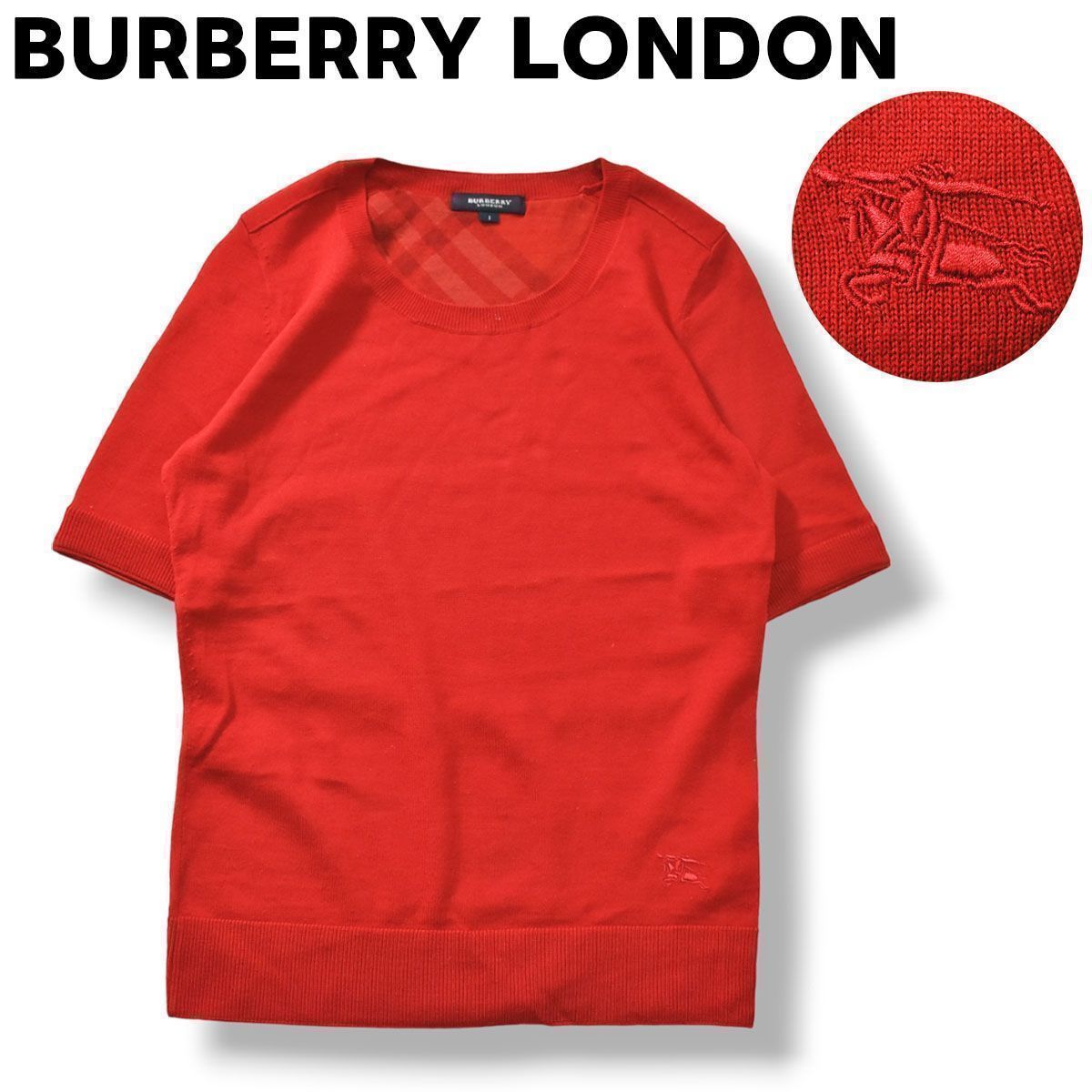 BURBERRY バーバリー 半袖ニット レースアップ ノバチェック 黒