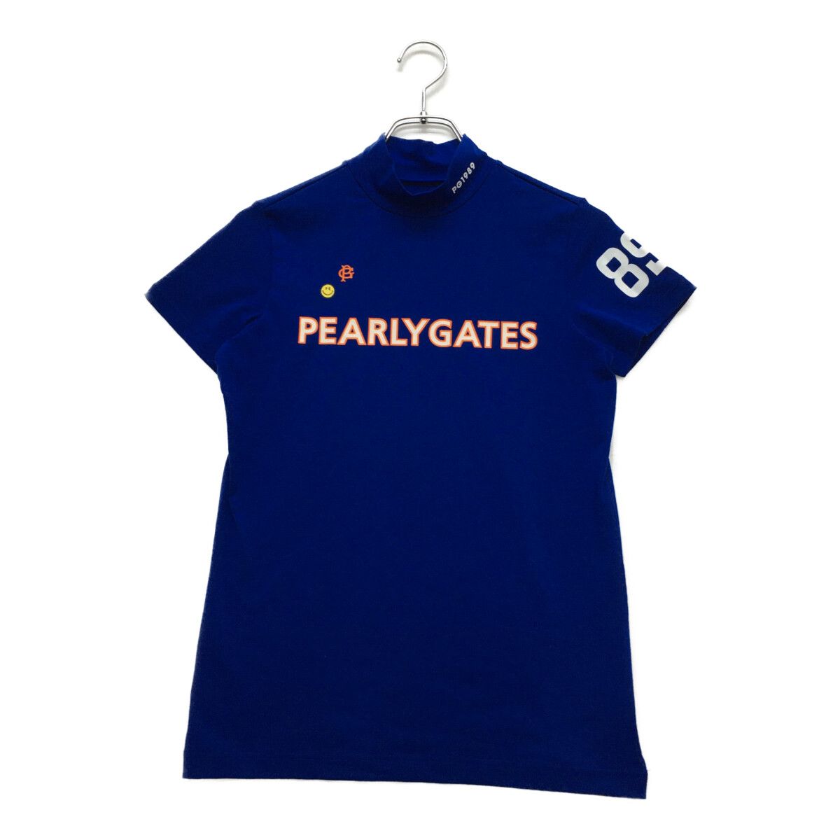 【新品】PEARLY GATES　ワンピース　半袖モックネック　ゴルフウェア　青 PEARLY GATES パーリーゲイツ モックネック 半袖Tシャツ