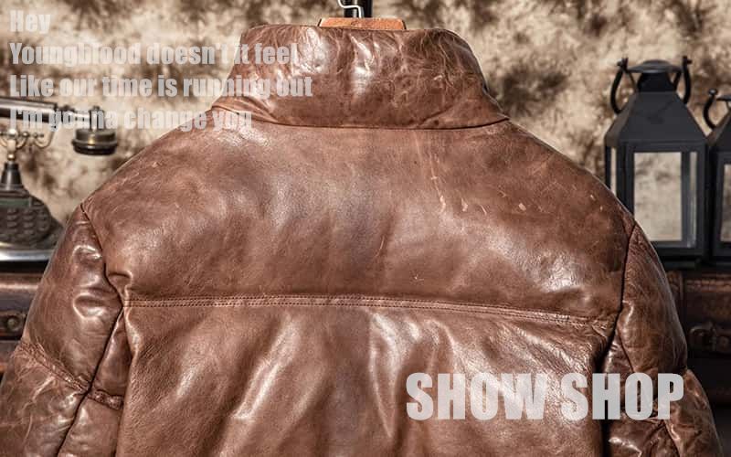 美品 メンズファッション 最上級羊革 シープスキン ダウンジャケット 