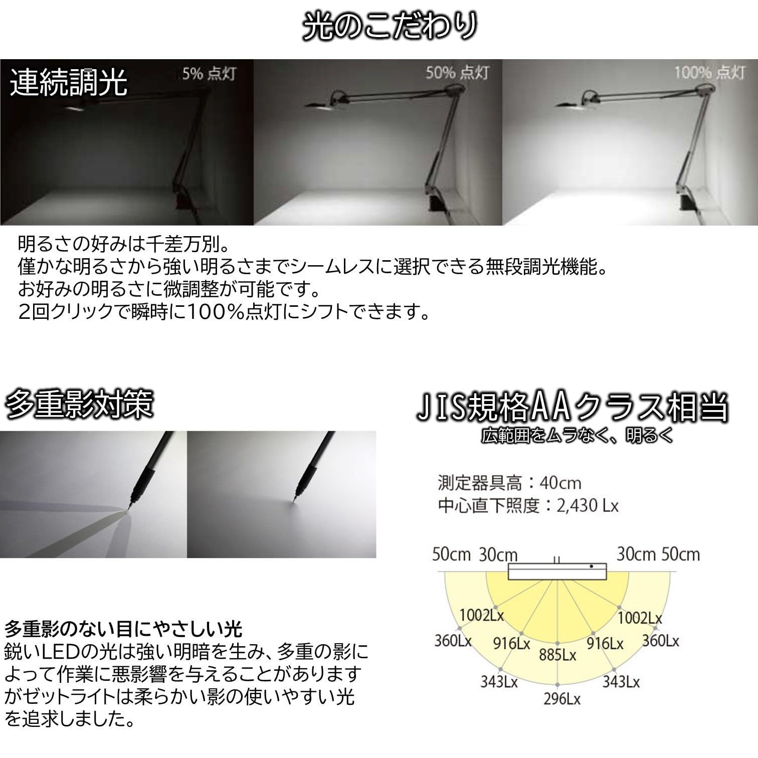 LEDデスクライト ホワイト