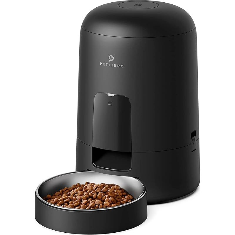 PETLIBRO AIR 自動給餌器 猫用 コードレス 自動餌やり機 無制限置き場所 タイマー式 定時定量 餌やり器 1日6食 ４重鮮度保持 2WAY給電 ステンレス製ボウル 誤操作防止 お手入れ簡単 2L ブラック 1
