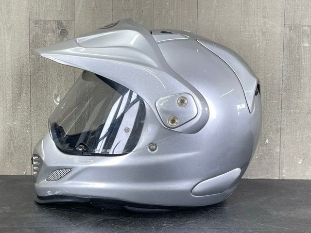 アライ フルフェイス ヘルメット 【中古】オフロード ARAI TOUR CROSS2 ツアークロス 55-56cm 銀色 バイク用品/58203