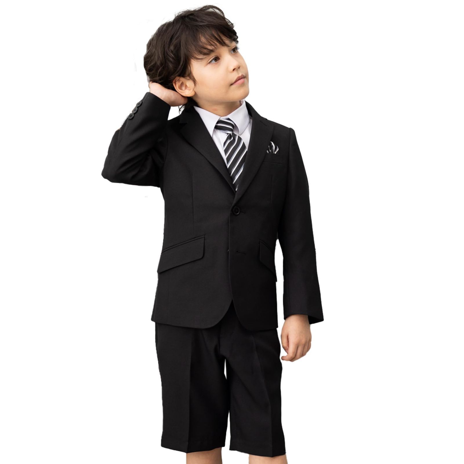 Size 120_Color クロ×シロ 03 RED PONY 入学式 男の子 スーツ フォーマル 入園式 通常A体サイズ 120cm クロ×シロ 03