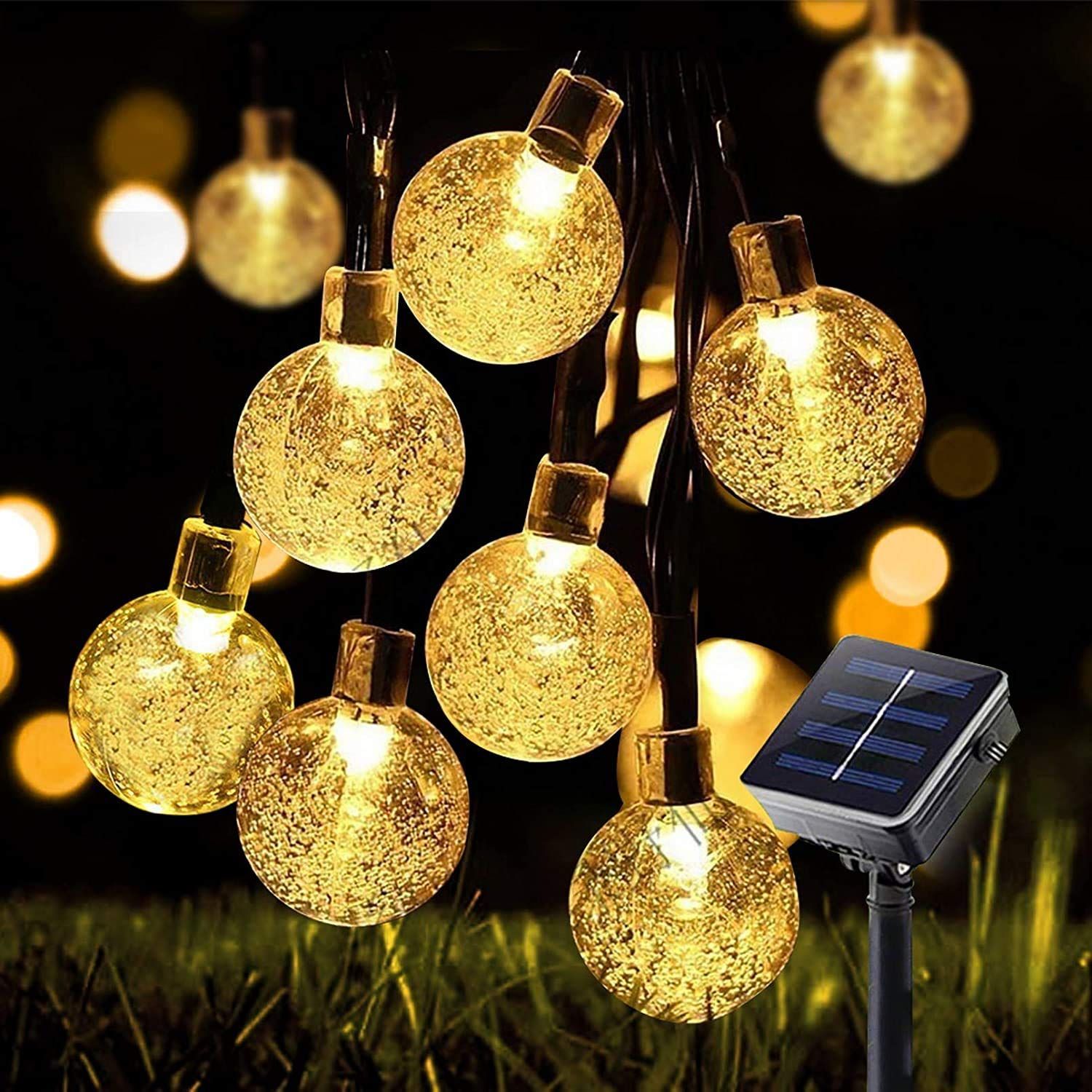LEDライト イルミネーション バブルボール ソーラー クリスマス　50灯　7m
