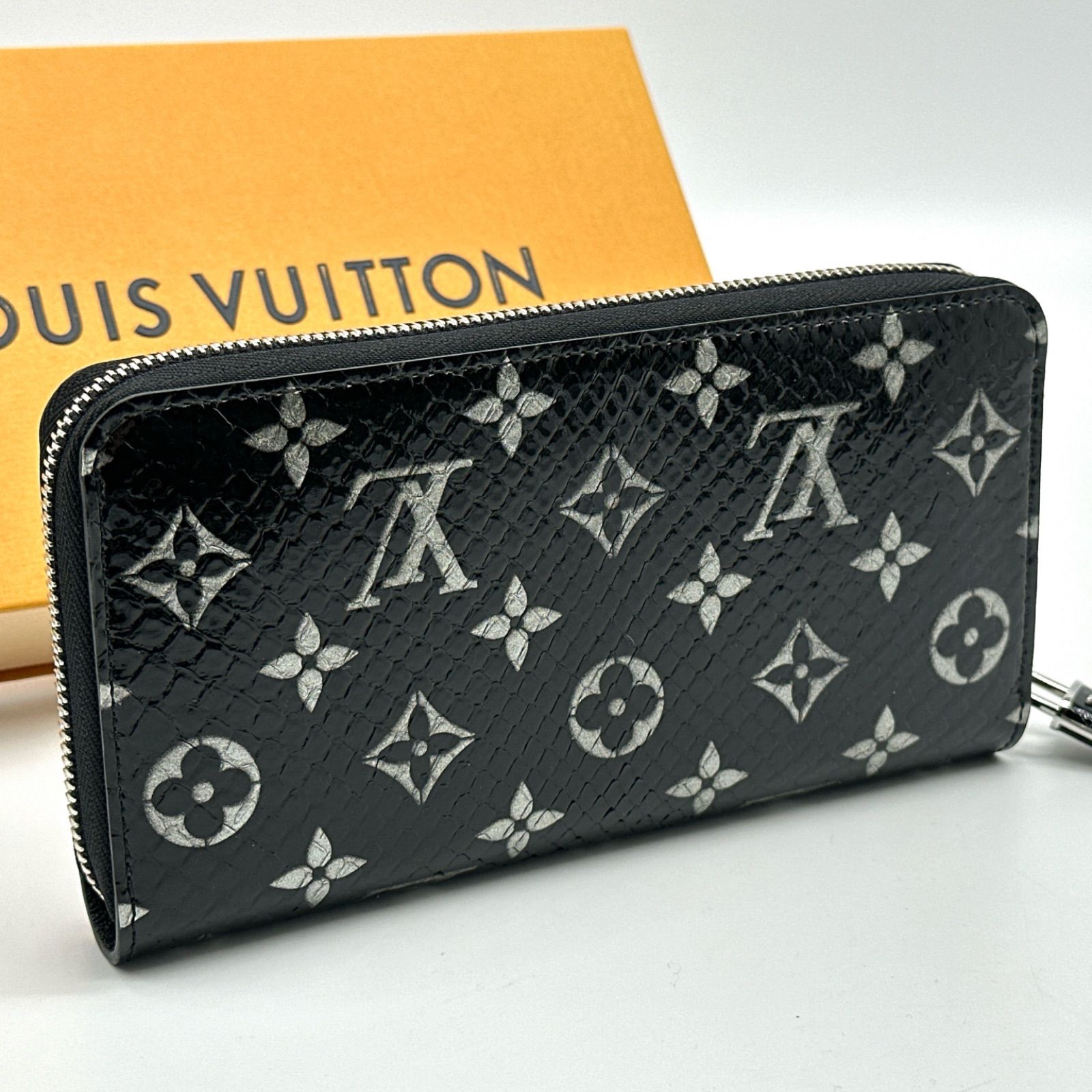 廃番モデル】 LOUIS VUITTON ルイヴィトン 長財布 ジッピー・ウォレット モノグラム パイソン エキゾチック ブラック 黒 シルバー  N96955 - メルカリ