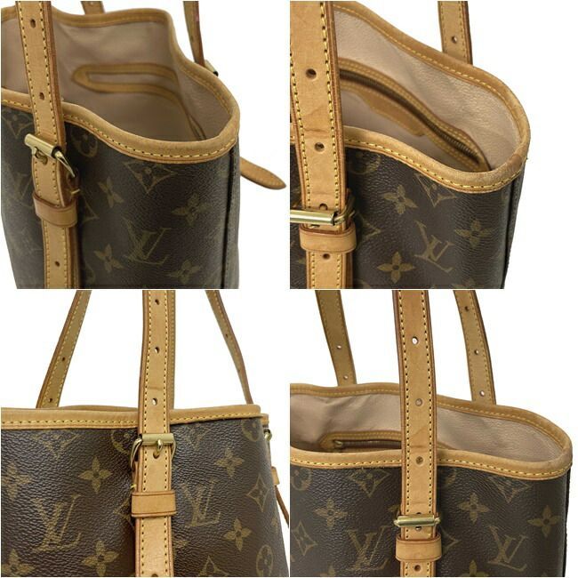 ルイ ヴィトン バケツ バケット GM ポーチ付 ブラウン モノグラム