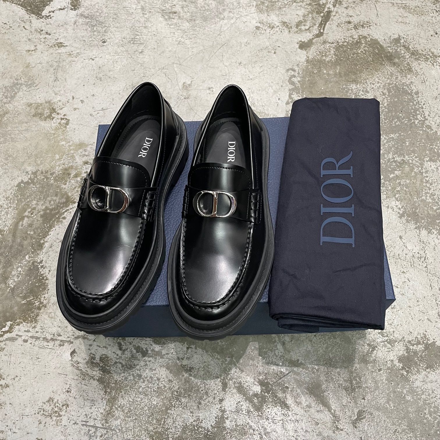 ディオール エクスプローラー CDロゴ ローファー レザーブラック40