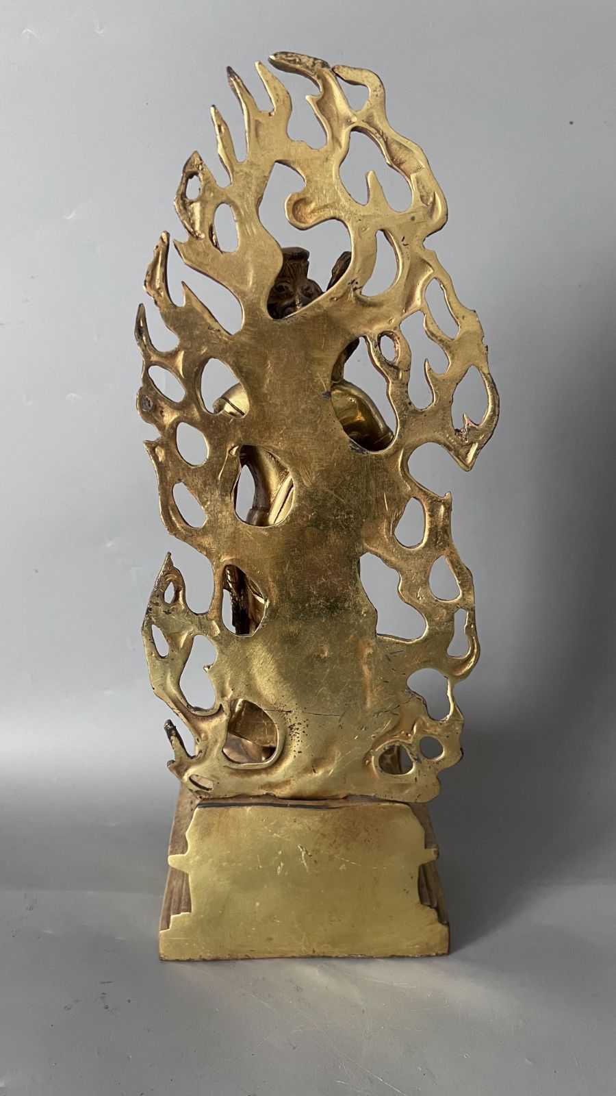 蔵伝仏教 古寺廟收集 銅製金鍍 不動明王仏 密宗密教 稀少唐物 貴重