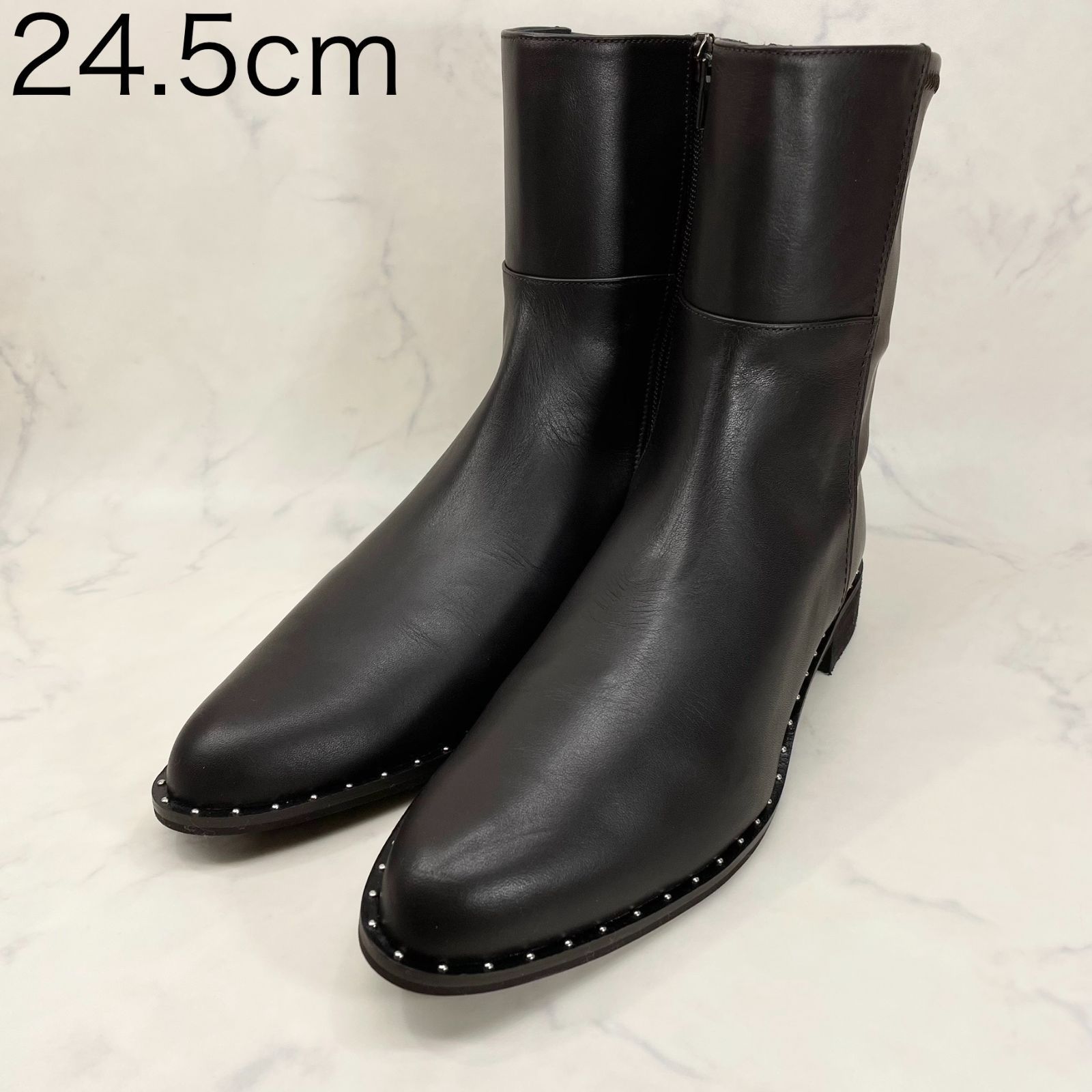 モード　エジャコモ　新品　ショートブーツ　黒　23.5㎝ Mode et Jacomo 「Mode Jacomo」 ショートブーツ 23.5cm ブラック